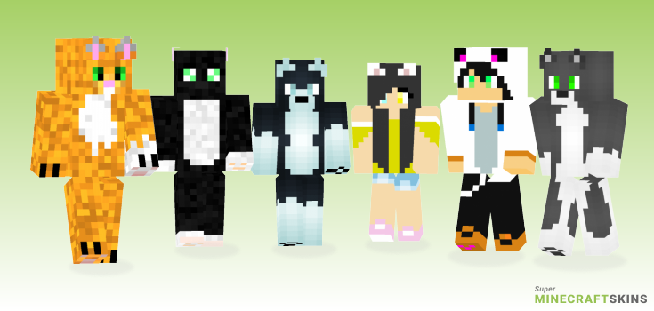 White cat Minecraft Skins - Best Free Minecraft skins for Girls and Boys