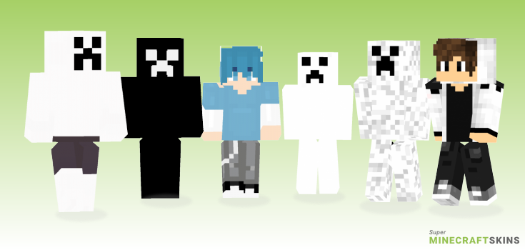 White creeper Minecraft Skins - Best Free Minecraft skins for Girls and Boys