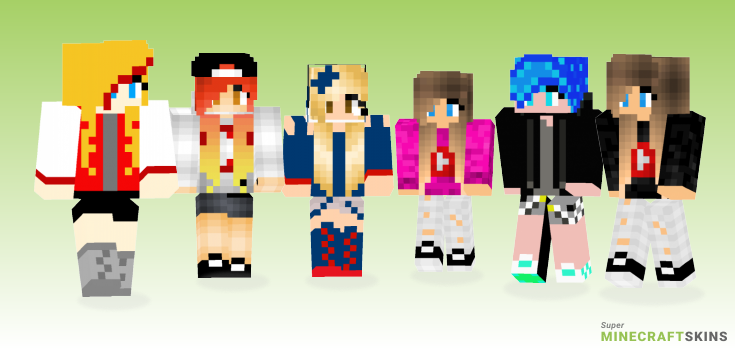 Youtube girl Minecraft Skins - Best Free Minecraft skins for Girls and Boys