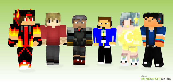 Youtuber Minecraft Skins - Best Free Minecraft skins for Girls and Boys