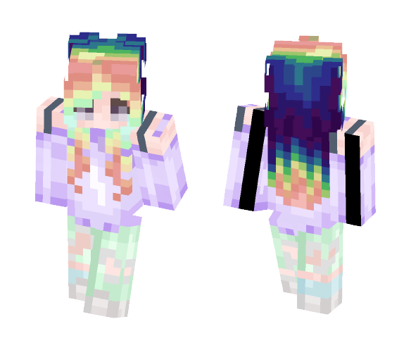 Kawaii Rainbow Girl - Girl Minecraft Skins - image 1