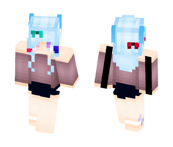 ♣ Blue (Human?) Wolf/Fox - Female Minecraft Skins - image 1