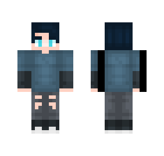 Boy With Dark Blue Hair - Boy Minecraft Skins - image 2