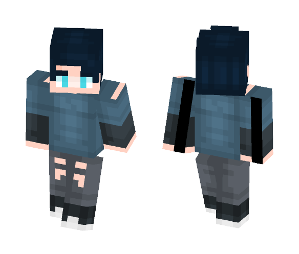 Boy With Dark Blue Hair - Boy Minecraft Skins - image 1