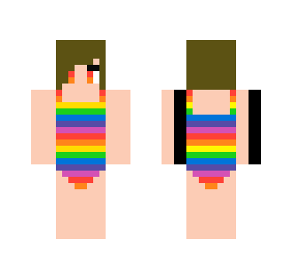 Girl - Rainbow Swimming Costume - Girl Minecraft Skins - image 2