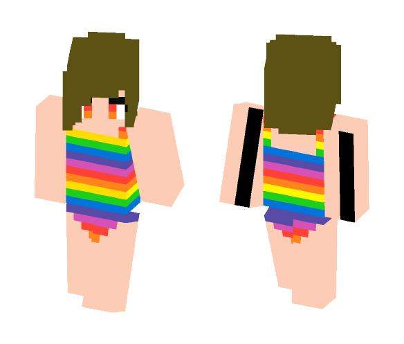 Girl - Rainbow Swimming Costume - Girl Minecraft Skins - image 1