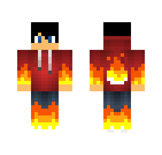 Fire Hoodie Guy - Male Minecraft Skins - image 2