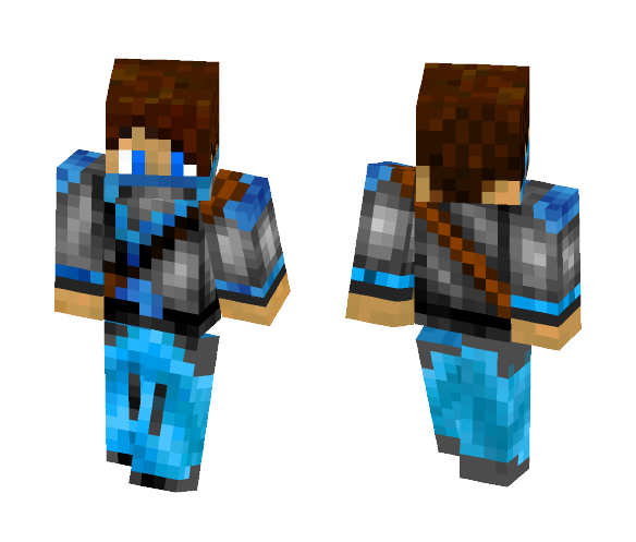 Neon Blue Parkour Pro - Male Minecraft Skins - image 1