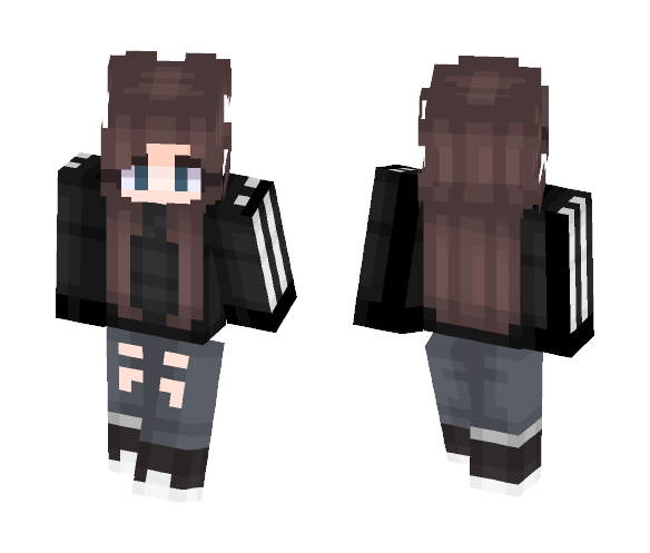 Girl With Black Sweater - Girl Minecraft Skins - image 1