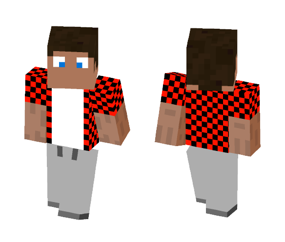 Casual Checker Red Boy - Boy Minecraft Skins - image 1