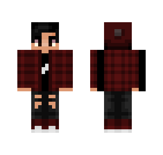 Boy In Red Flannel And Red Beanie - Boy Minecraft Skins - image 2