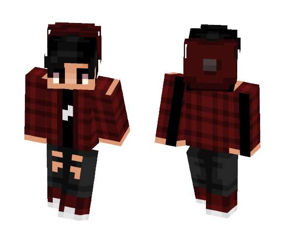 Download Boy In Red Flannel And Red Beanie Minecraft Skin for Free ...