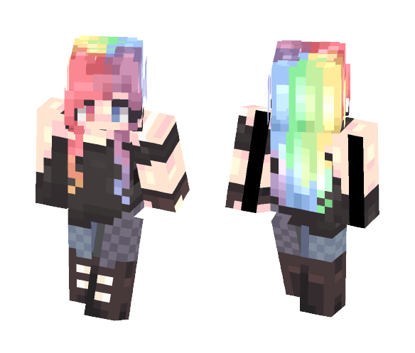 Grey & Color - Female Minecraft Skins - image 1