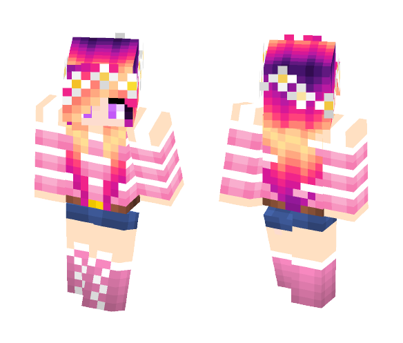 Cool Red Pastel Girl - Girl Minecraft Skins - image 1
