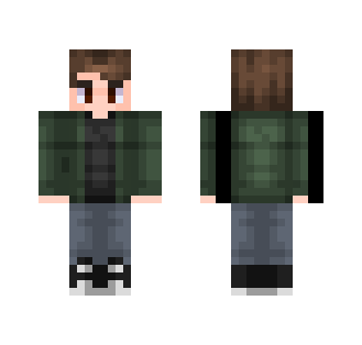 Green Jacket And Black Shirt - Male Minecraft Skins - image 2
