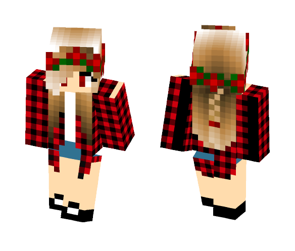 Red Plaid Girl - Girl Minecraft Skins - image 1
