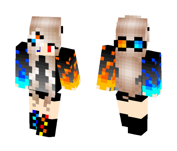 Fire & Water Girl - Girl Minecraft Skins - image 1