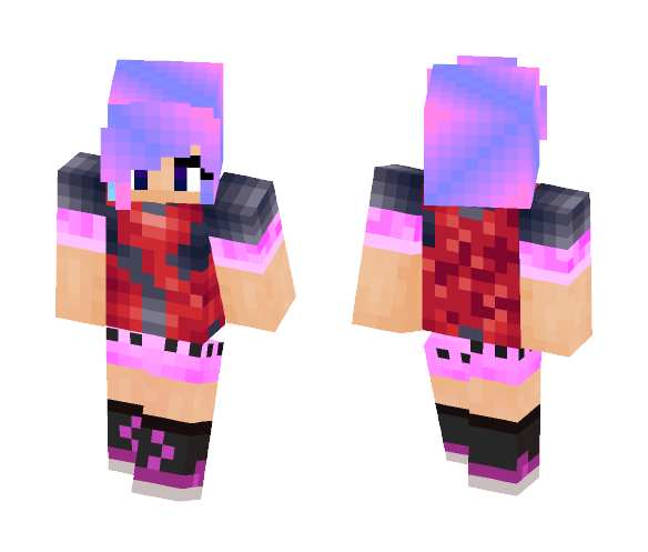 Pink/Purple Survivor (Girl) - Female Minecraft Skins - image 1