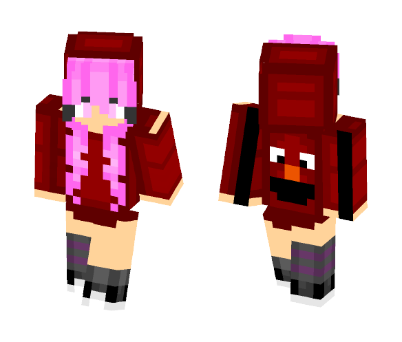 Pink Haired Elmo Girl Skin - Color Haired Girls Minecraft Skins - image 1