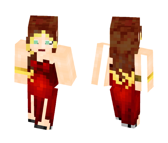 Elegant Red Dress - Female Minecraft Skins - image 1