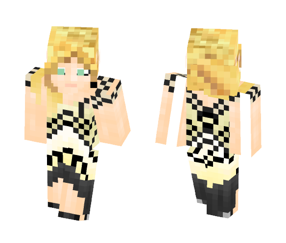 Black Lace Cream Dress - Female Minecraft Skins - image 1