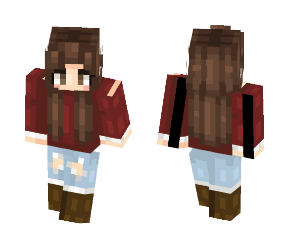 Girl with a red shirt - Girl Minecraft Skins - image 1