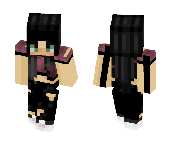 ~Cute Burgendy Tee~ - Female Minecraft Skins - image 1