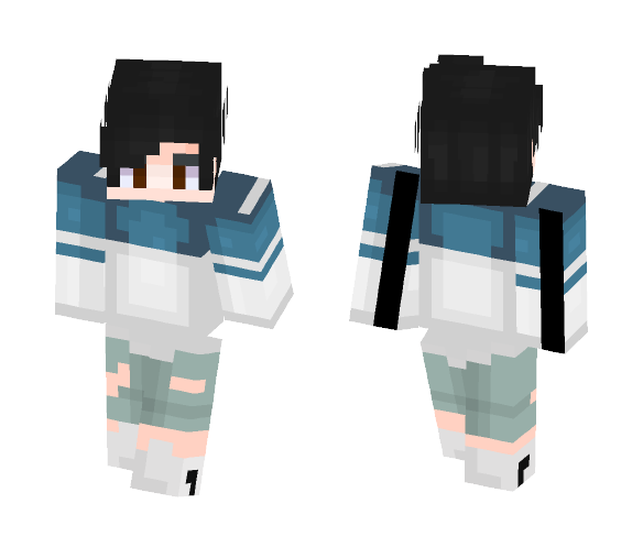 Blue And White Shirt - Male Minecraft Skins - image 1