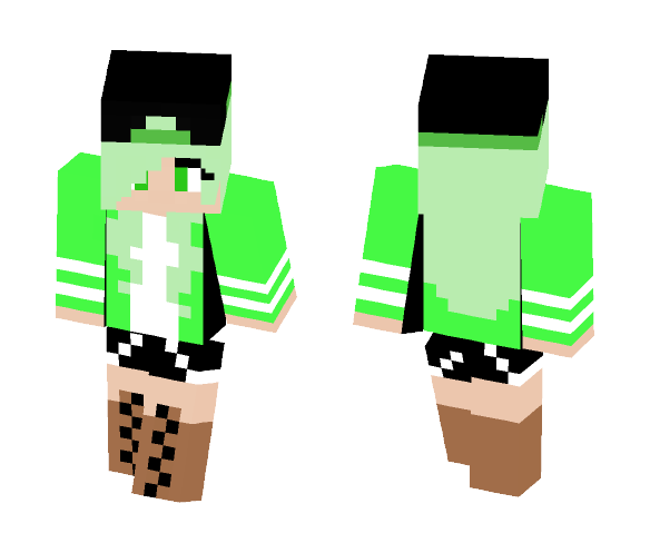 Boyish Green Girl - Girl Minecraft Skins - image 1