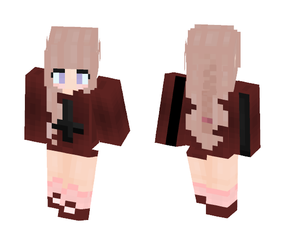 Cute Burgendy Girl - Cute Girls Minecraft Skins - image 1