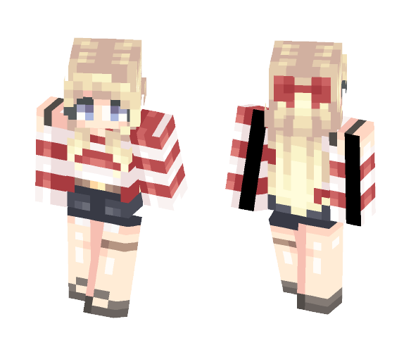 Red Ribbions - Female Minecraft Skins - image 1