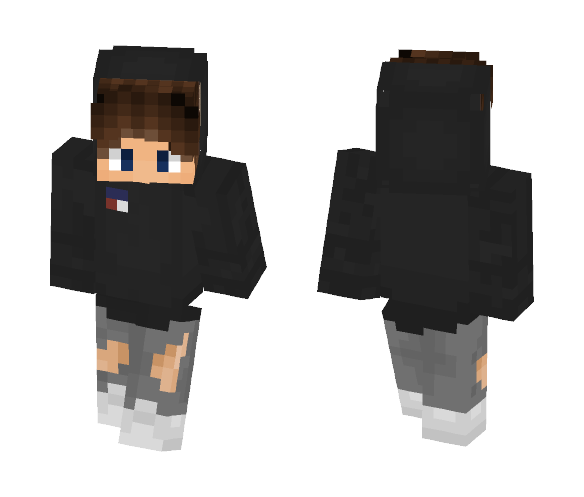 Black hoodie - Male Minecraft Skins - image 1