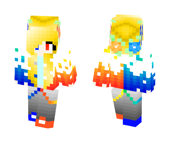 Fire & water girl - Girl Minecraft Skins - image 1