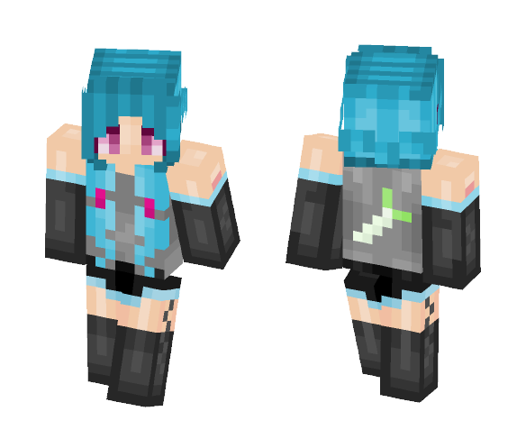 Hatsune Miku (With Leak) - Female Minecraft Skins - image 1