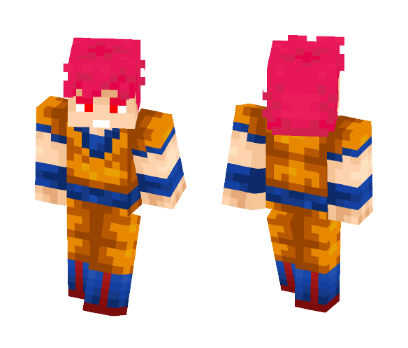 Goku Super Saiyan God - Male Minecraft Skins - image 1