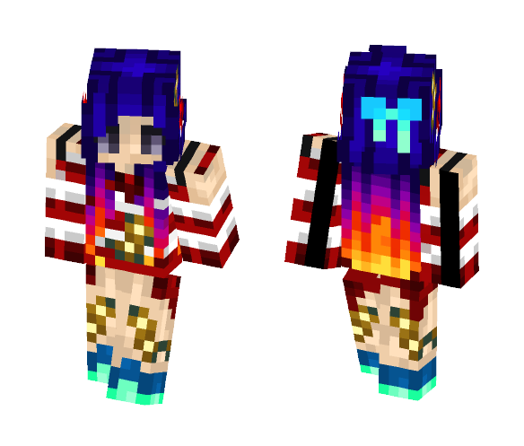 Sunset Ombre - Female Minecraft Skins - image 1