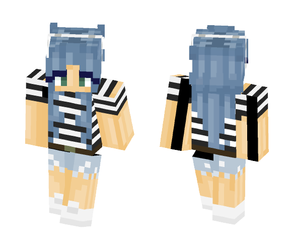 Blue Haired Girl | Tumblr | Summer - Color Haired Girls Minecraft Skins - image 1