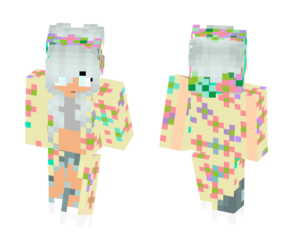 Minty hair | floral base - Female Minecraft Skins - image 1