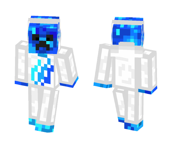 Blue Creeper with white flame shirt
