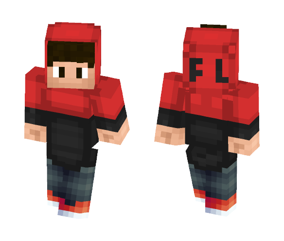 Alex Red-Black Hoodie - Male Minecraft Skins - image 1