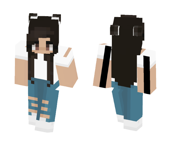 » White tee Girl « - Girl Minecraft Skins - image 1