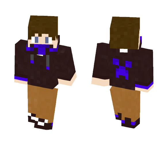 Black hoodie with mask - Male Minecraft Skins - image 1