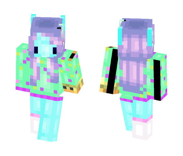 Colorful Unicorn Chibi - Female Minecraft Skins - image 1