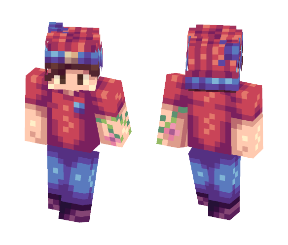 Red n Blue Beanie! - Male Minecraft Skins - image 1