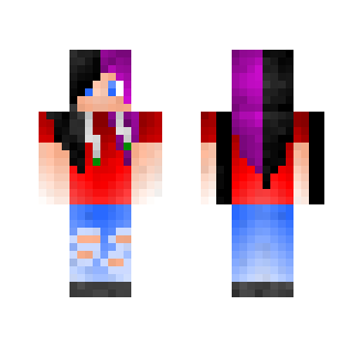 Black/Purple Haired Girl - Color Haired Girls Minecraft Skins - image 2