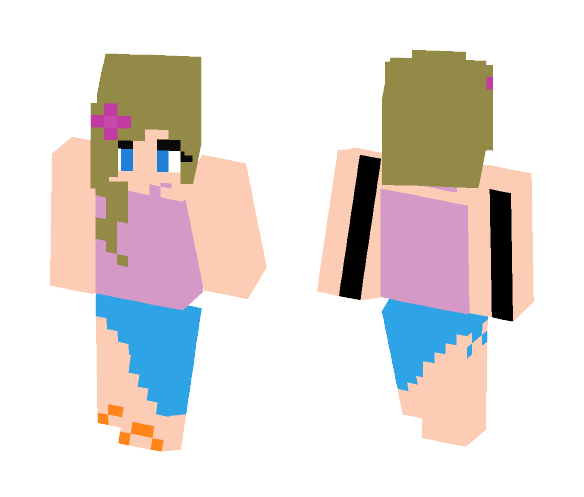 Girl - Hawaii Tank Top - Girl Minecraft Skins - image 1