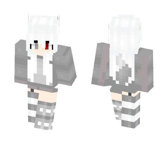 White Wolf Girl - Girl Minecraft Skins - image 1