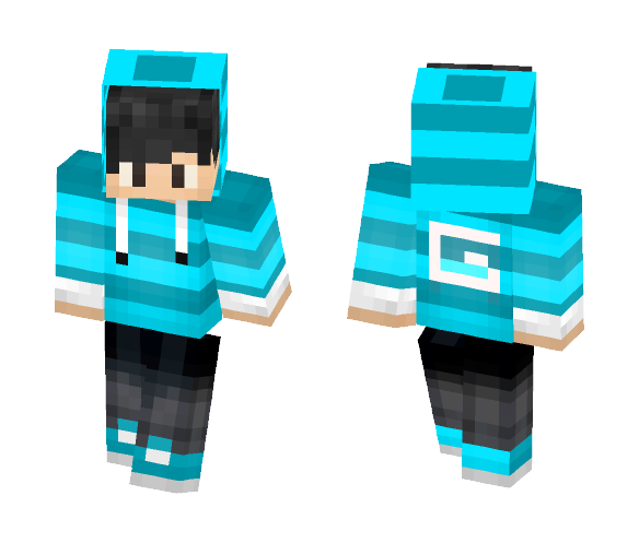 GG Blue hoodie - Male Minecraft Skins - image 1