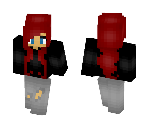 Edgy Red Girl - Girl Minecraft Skins - image 1