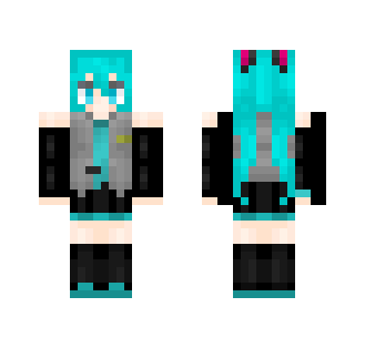 Hatsune Miku v3.0 (3 pixel arms) - Female Minecraft Skins - image 2